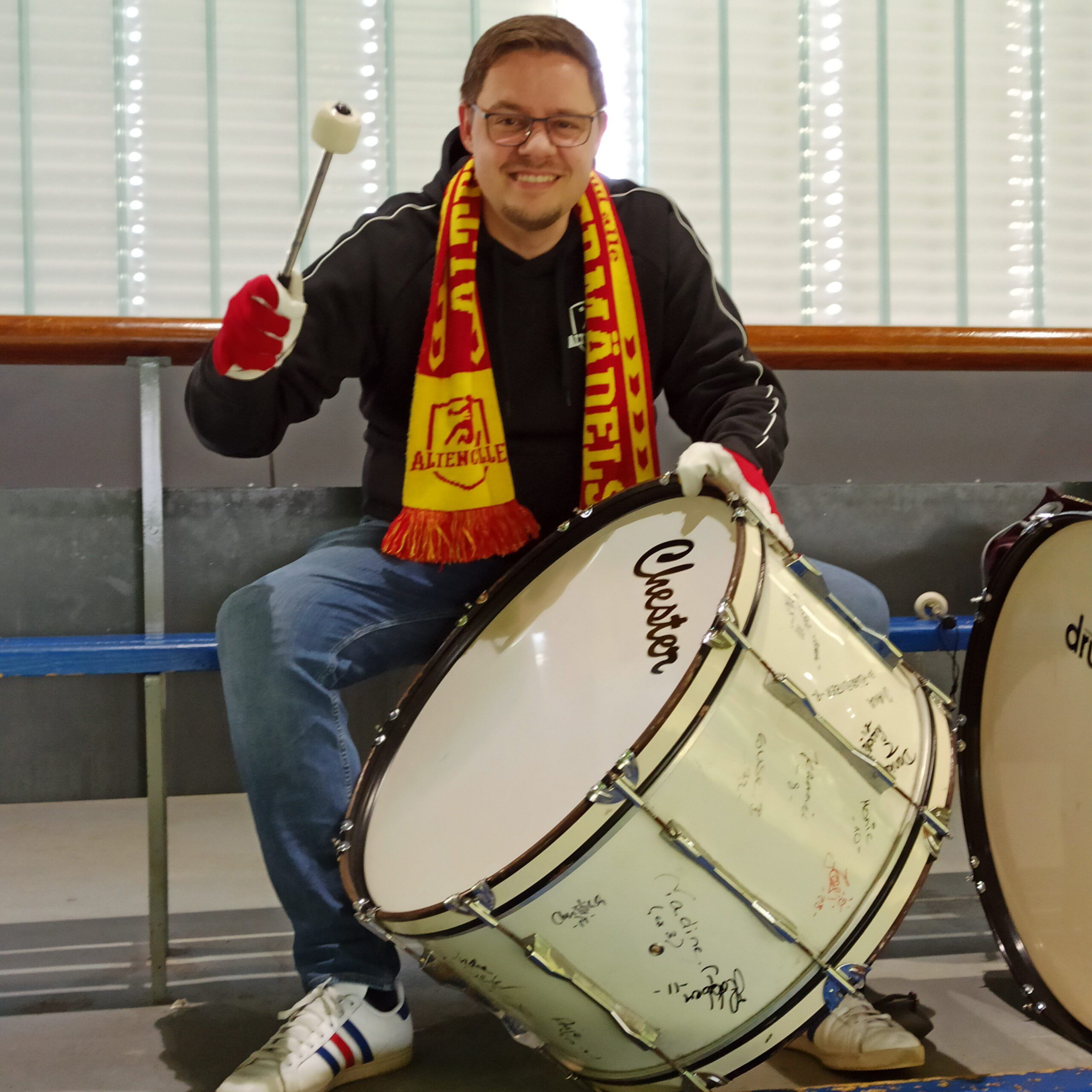 Matthias at the fan drum